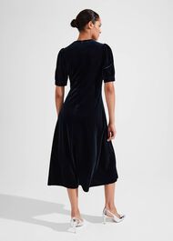 Alessia Velvet Jersey Dress, Hobbs Navy, hi-res