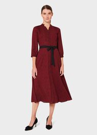 Cece Crepe Shirt Dress, Merlot Black, hi-res
