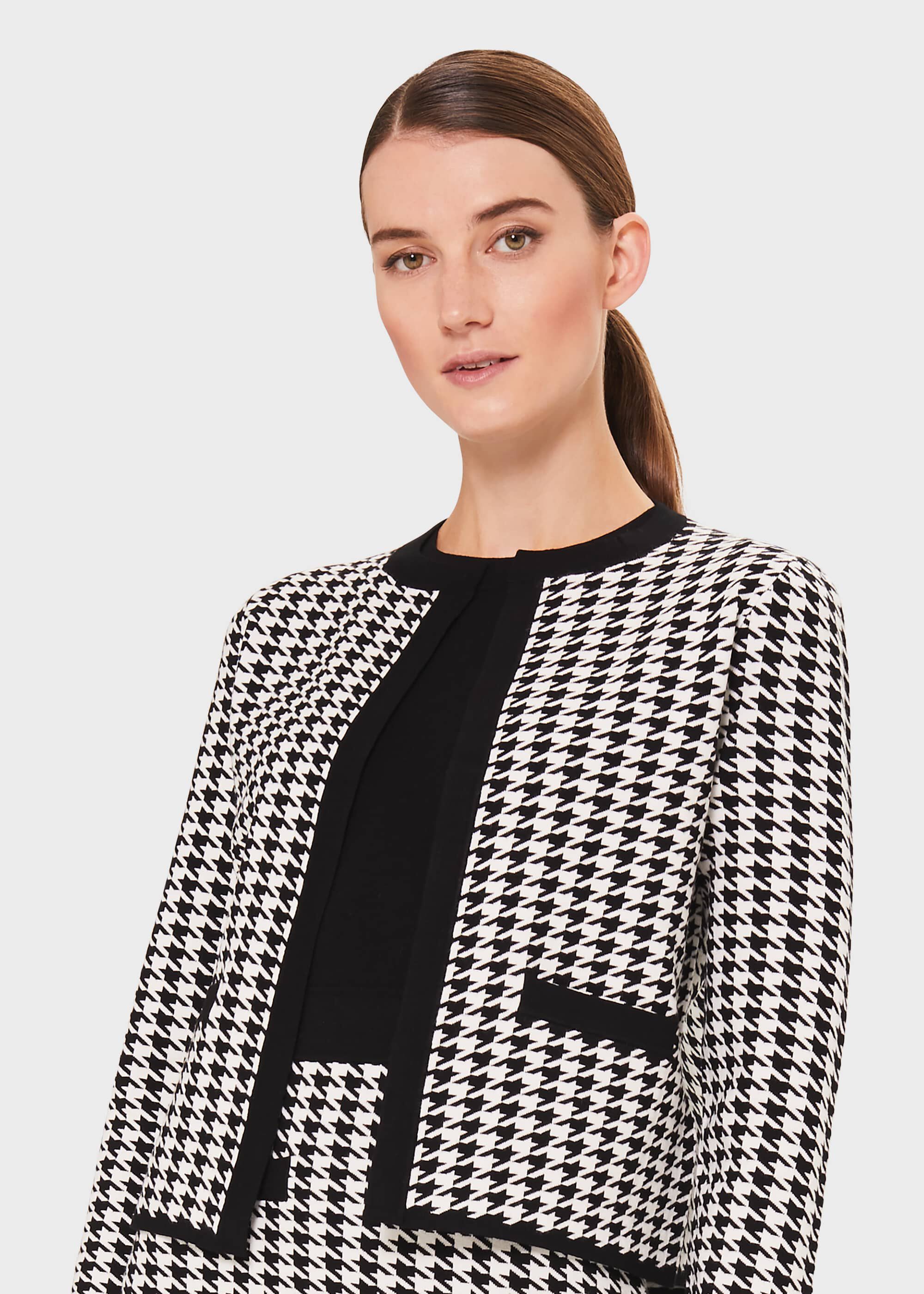 Alena Houndstooth Knitted Jacket | Hobbs