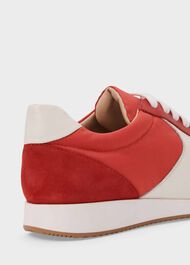 Mara Leather Trainers, Red Multi, hi-res