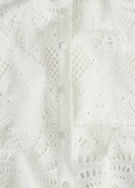 White Buscot Cotton Broderie Shirt, Hobbs White, hi-res