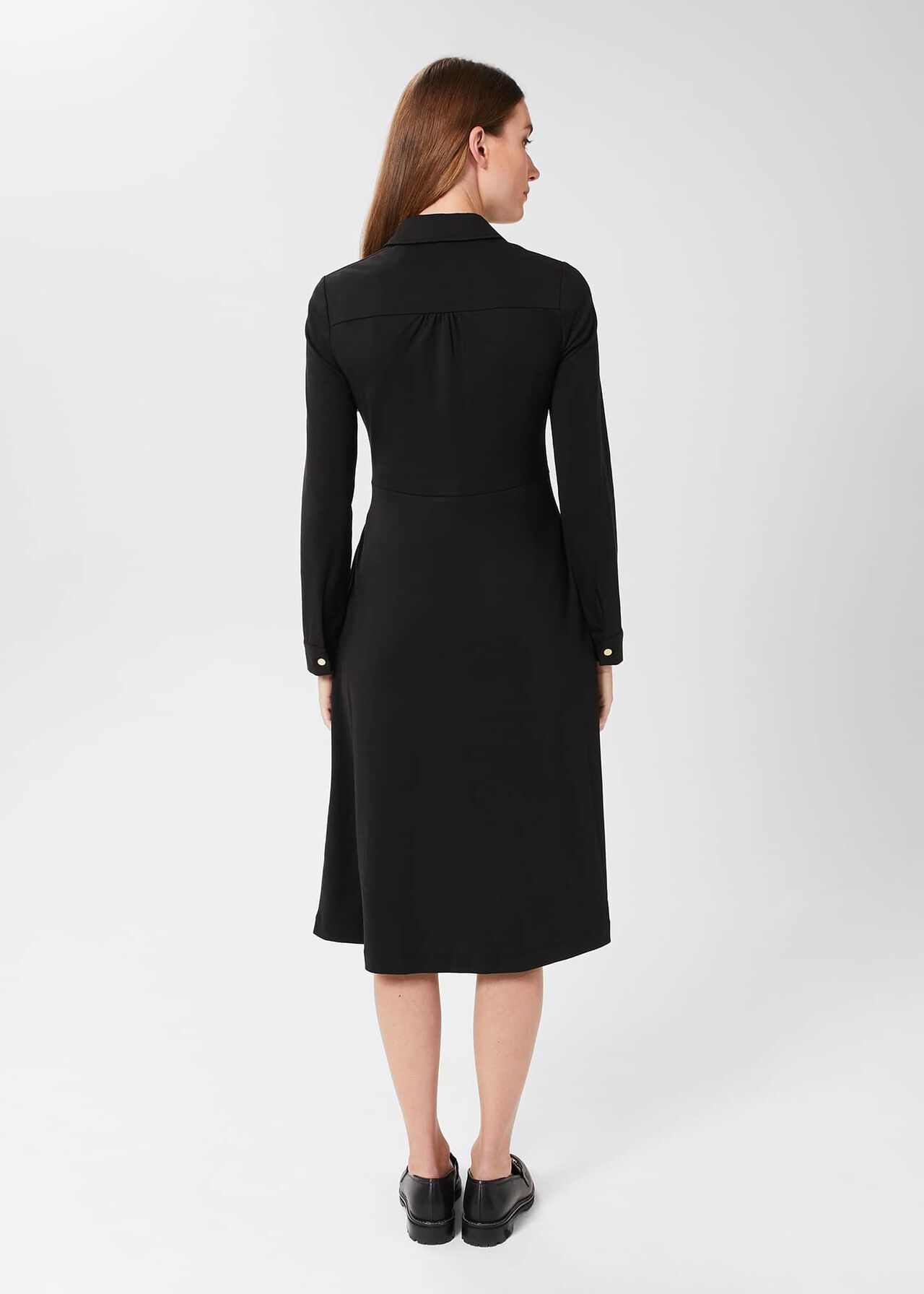 Karina Belted Jersey Dress , Black, hi-res