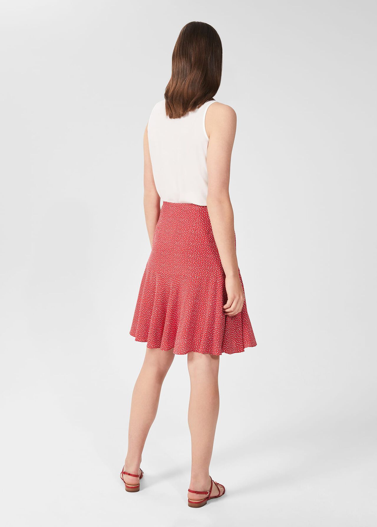 Catalina Printed Skirt, Raspberry Ivory, hi-res