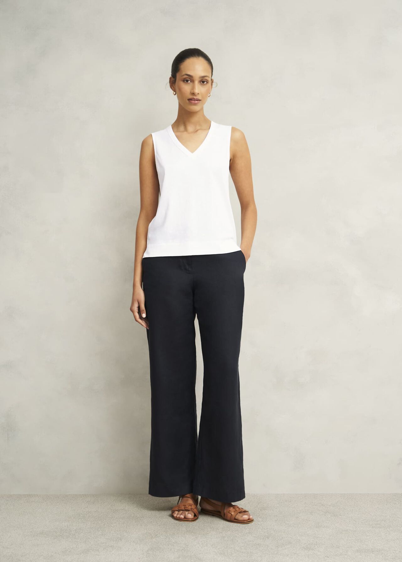 Lilla Cotton Slub Tank, White, hi-res