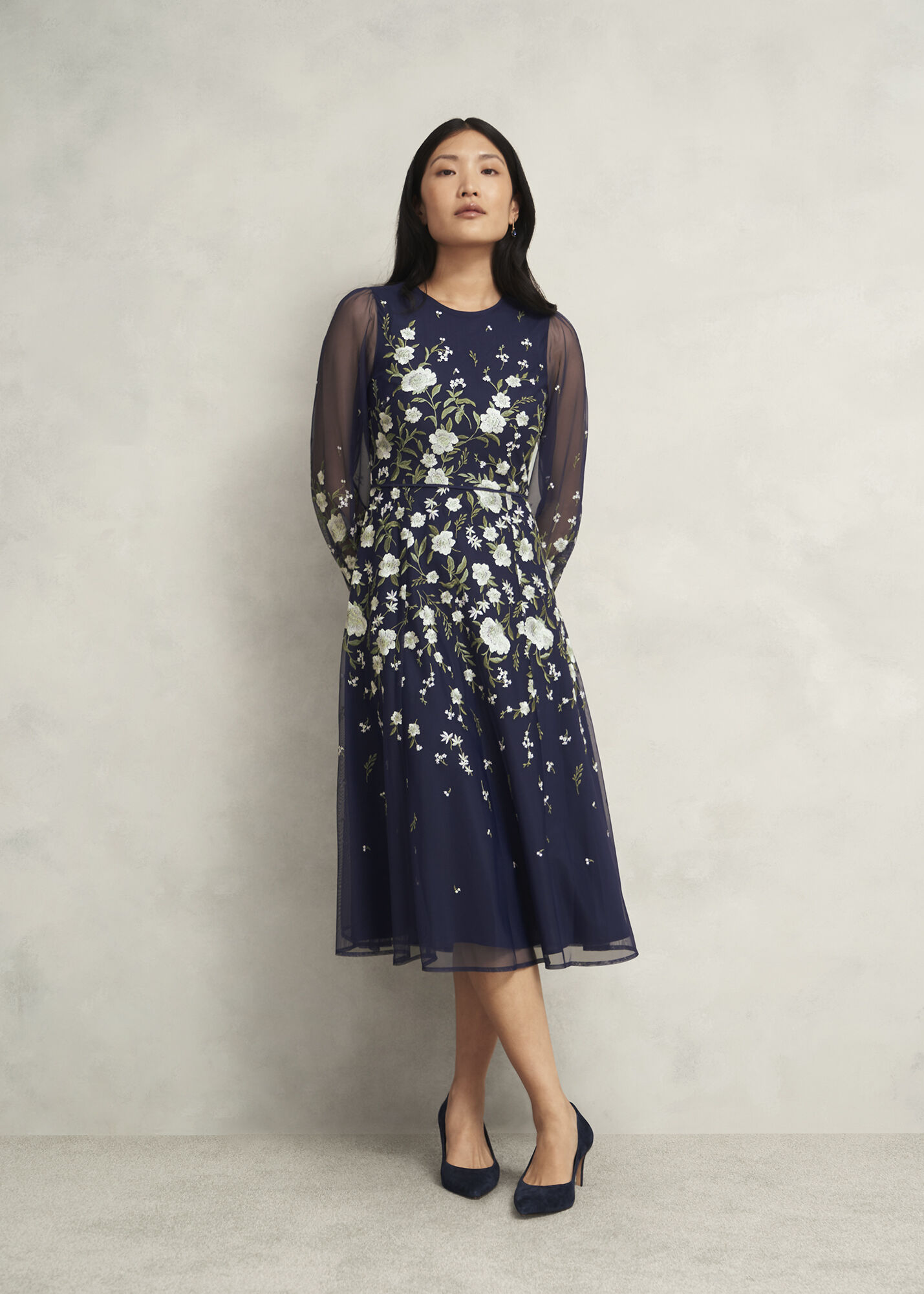 Lois Floral Embroidered Dress | Hobbs US |