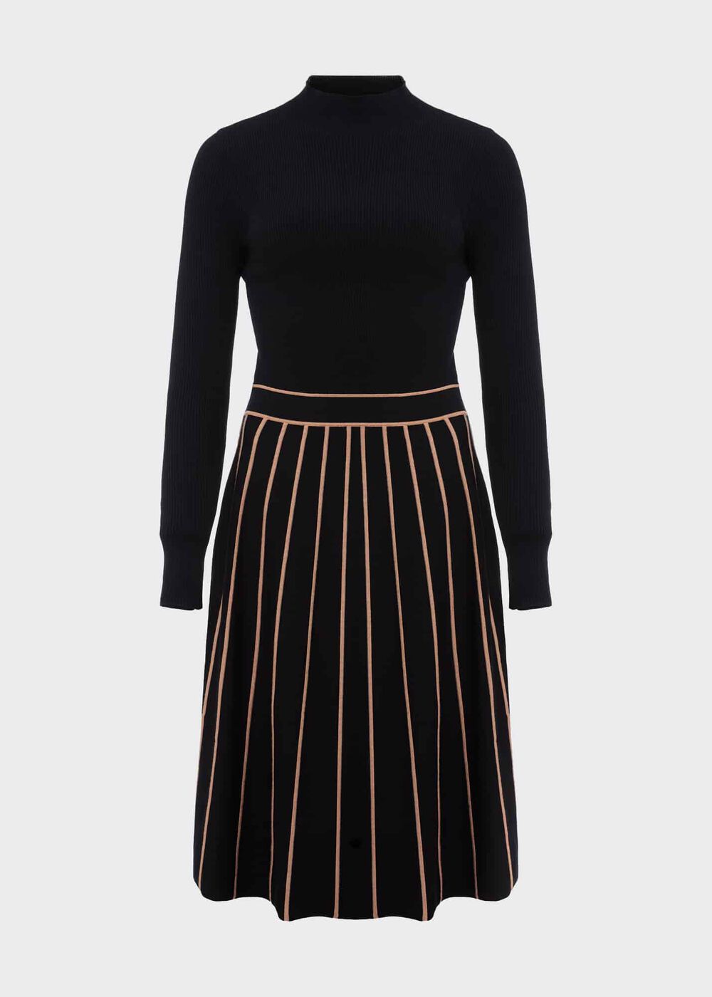 Petite Lena Knitted Dress, Black Stone, hi-res