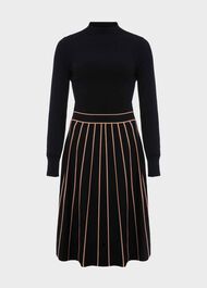 Petite Lena Knitted Dress, Black Stone, hi-res