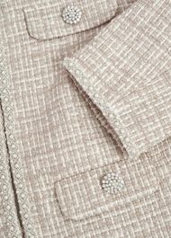 Oriana Tweed Jacket, Oyster, hi-res