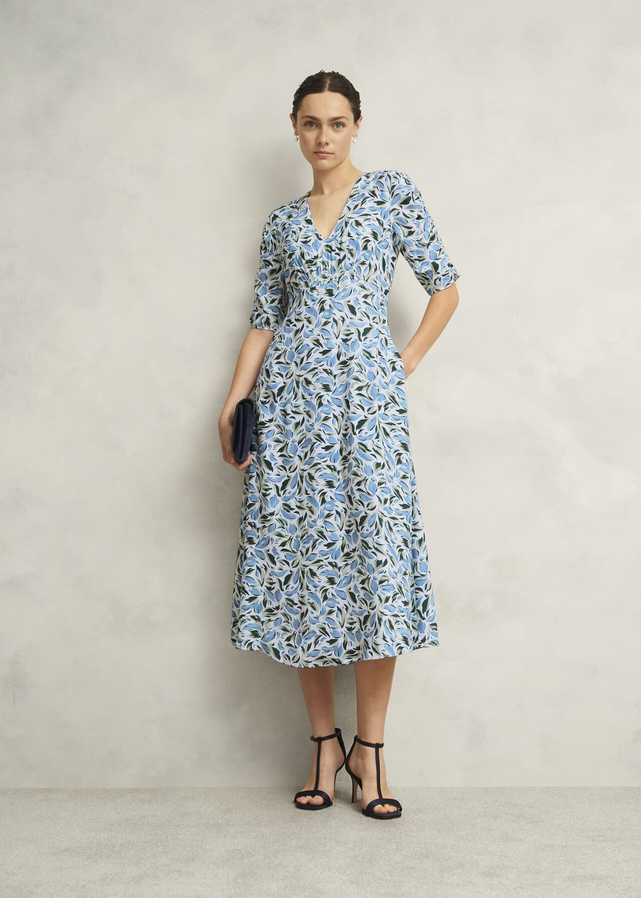 Bonnie Midi Tea Dress, Ivory Multi, hi-res