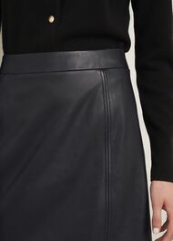 Annabelle Leather Skirt, Black, hi-res