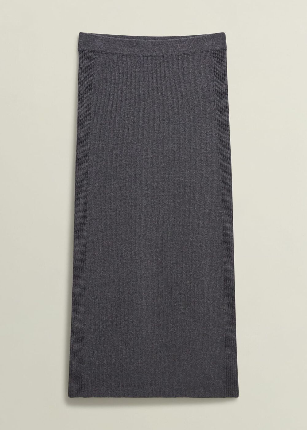 Gaskell Co-Ord Wool Cotton Skirt, Dark Grey Marl, hi-res