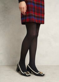 60-Denier Opaque Black Tights, Navy, hi-res