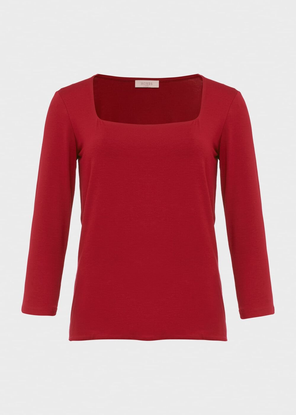 Debbie Double Fronted Top, Deep Red, hi-res