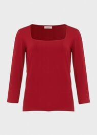 Debbie Double Fronted Top, Deep Red, hi-res