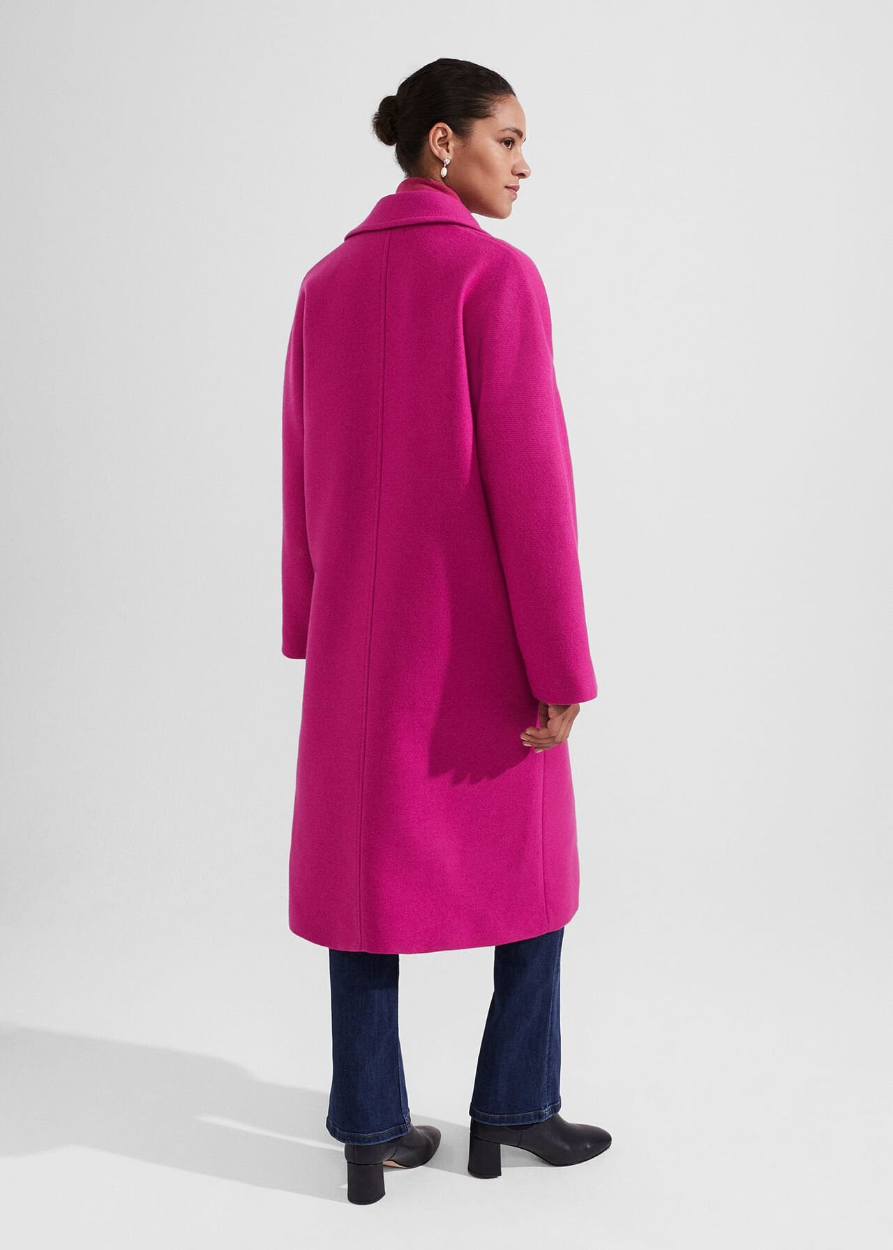Carine Wool Coat, Bright Pink, hi-res