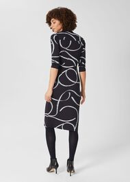 Nadia Jersey Dress, Navy Ivory, hi-res