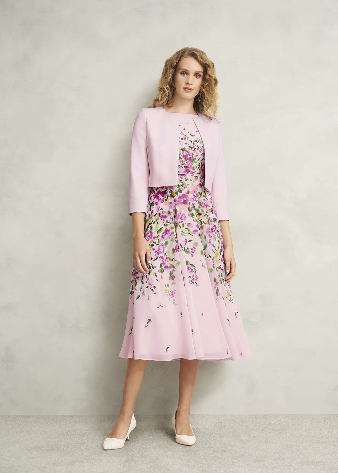 Elize Crepe Jacket, Pale Pink, hi-res