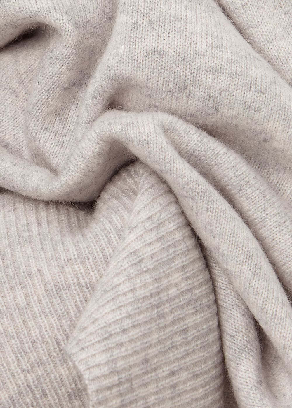Cashmere Kayla Collared Jumper, Pale Grey Marl, hi-res