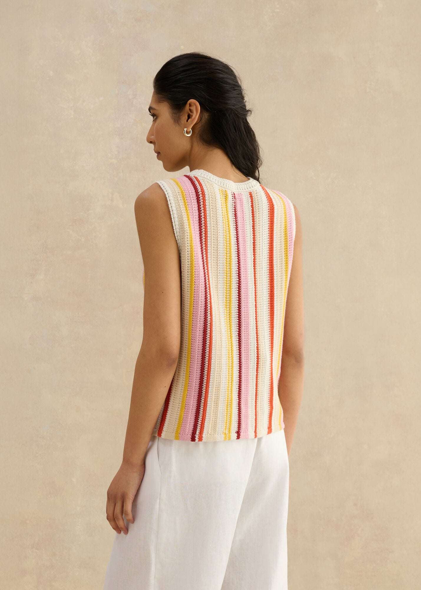 Zadie Cotton Stripe Knitted Tank | Hobbs US |