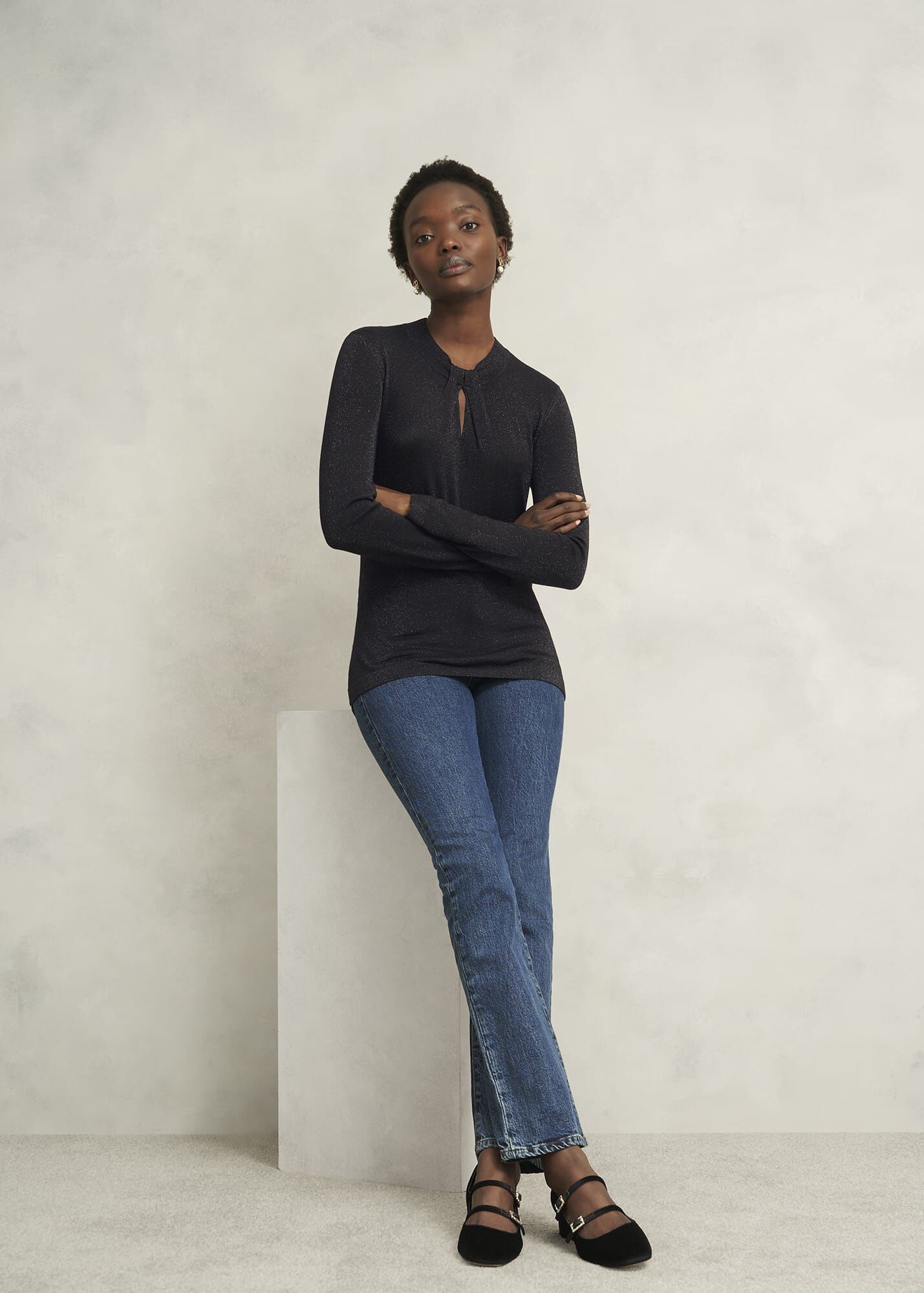 Sparkle Effie Keyhole Knitted Jumper | Hobbs UK |