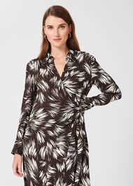 Nieve Printed Dress, Bitter Choc Iry, hi-res