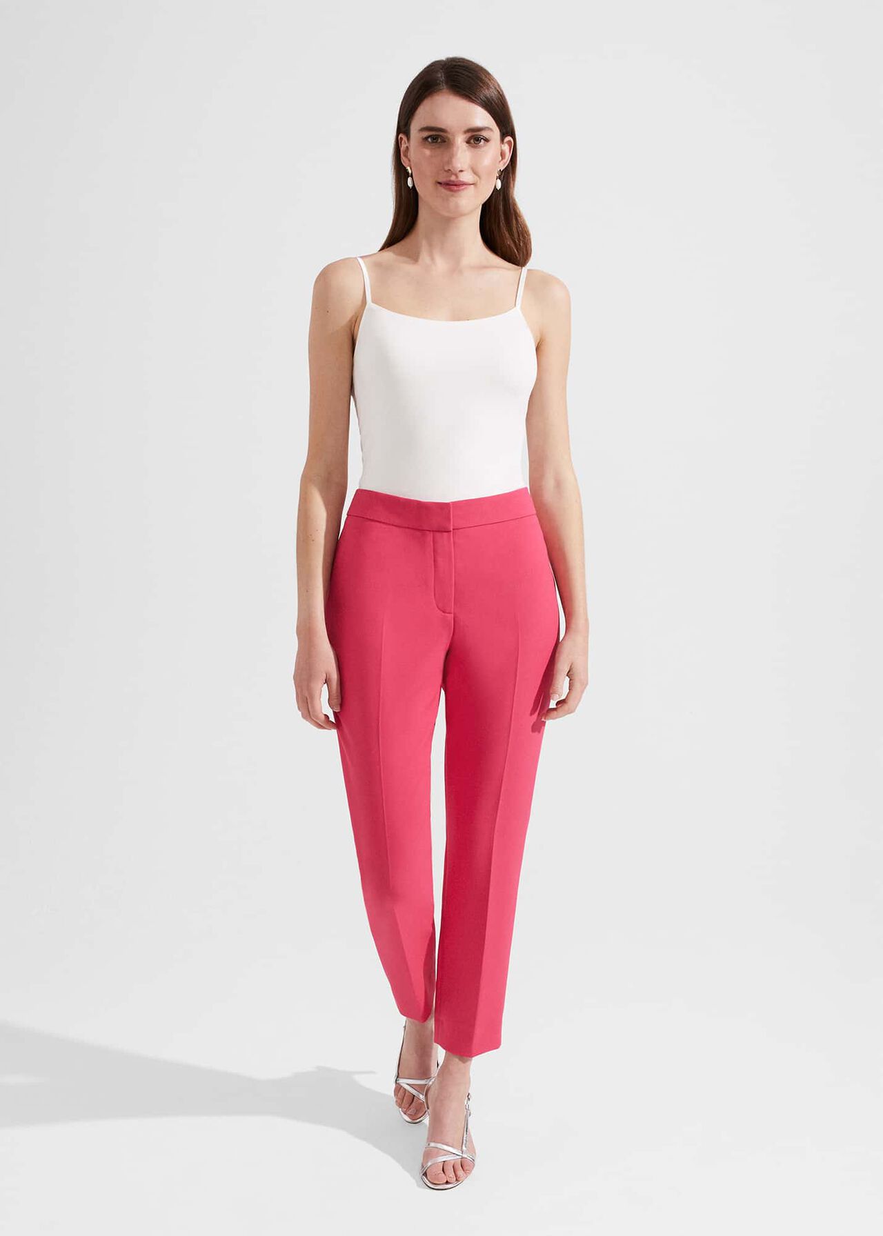 Kaia Slim Trousers, Geranium Pink, hi-res