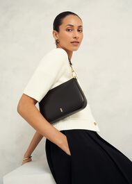 Briella Leather Crossbody Bag, Black, hi-res