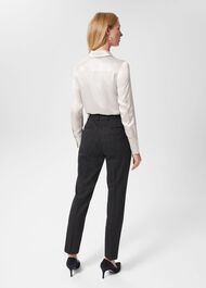 Eva Silk Fitted Shirt, Dove Grey, hi-res