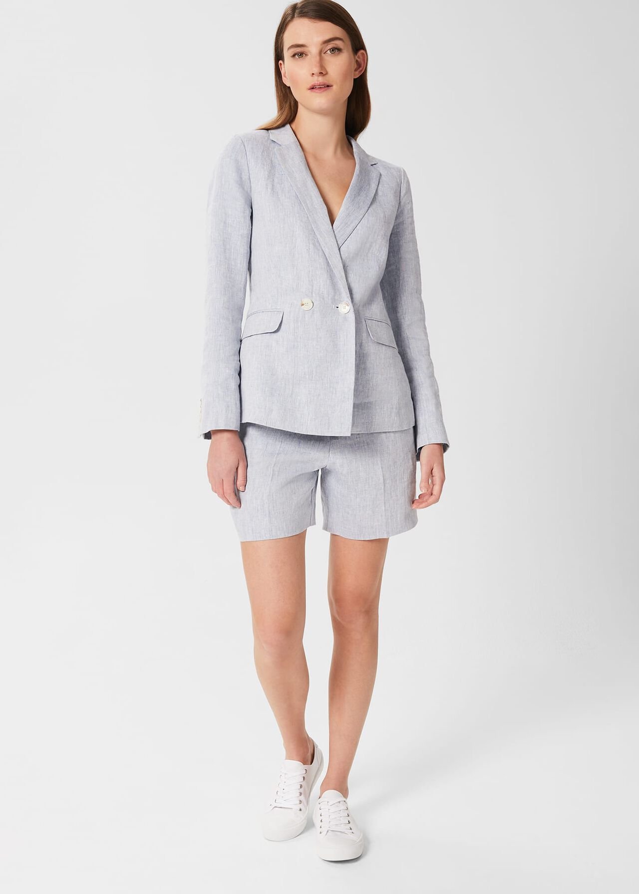 Maeve Linen Jacket, Pale Blue, hi-res