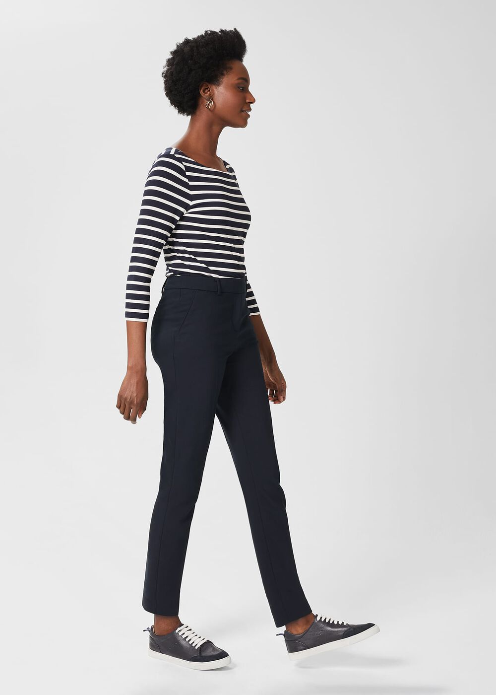 Petite Quin Tapered Trousers, Navy, hi-res