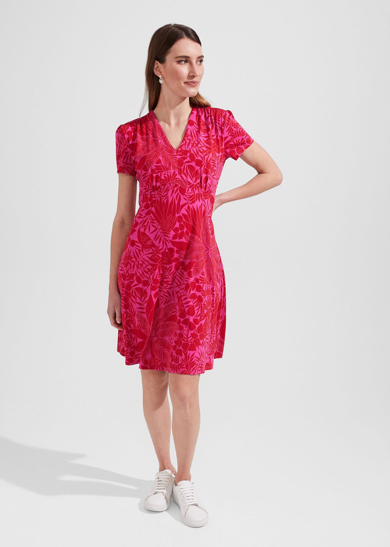 Ann Jersey Dress, Red Pink, hi-res