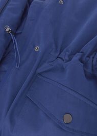 Kyra Waterproof Coat With Hood, Deep Blue, hi-res
