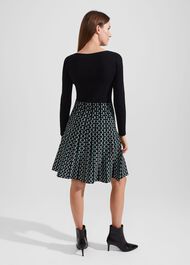Petite Elena Knitted Dress, Black Green, hi-res