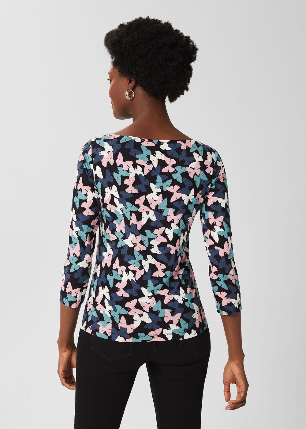 Sonya Printed Top, Pink Blue, hi-res