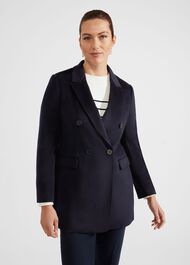 Skye Coat With Wool, Navy, hi-res