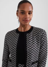 Perrie Knitted Jacket, Black Ivory, hi-res