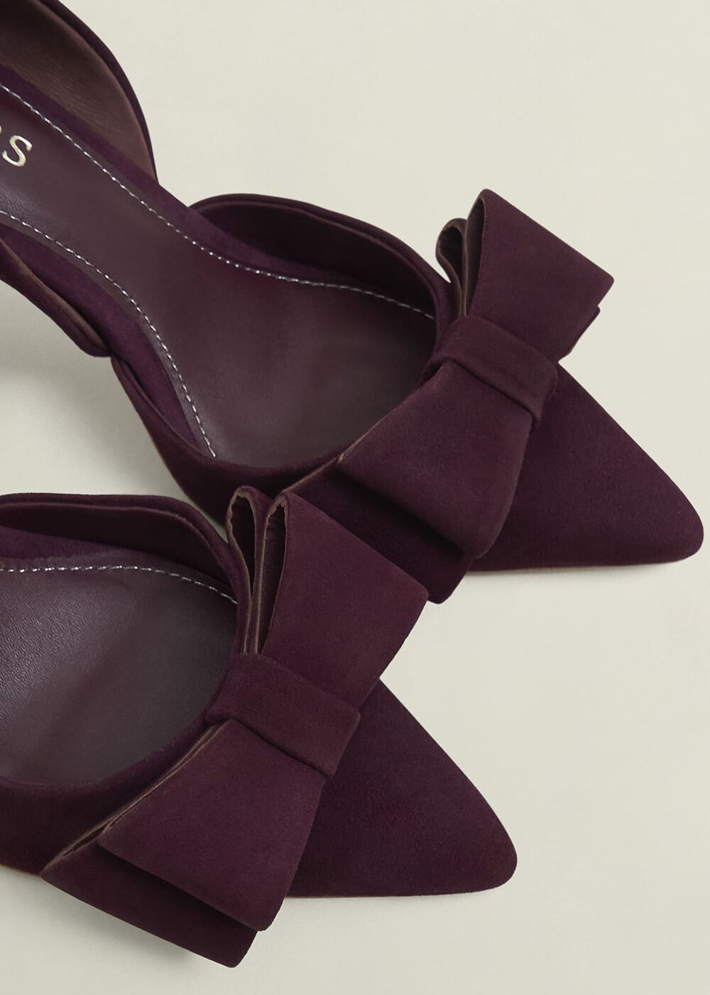 Elva Suede Bow Courts, Onyx Red, hi-res