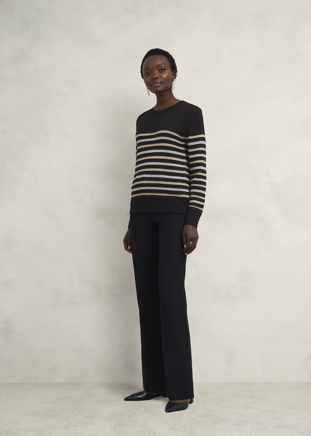 Destiny Sparkle Stripe Sweater , Black Multi, hi-res
