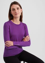 Penny Merino Wool Jumper, Purple, hi-res