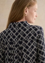 Marlena Dress, Navy Cream, hi-res