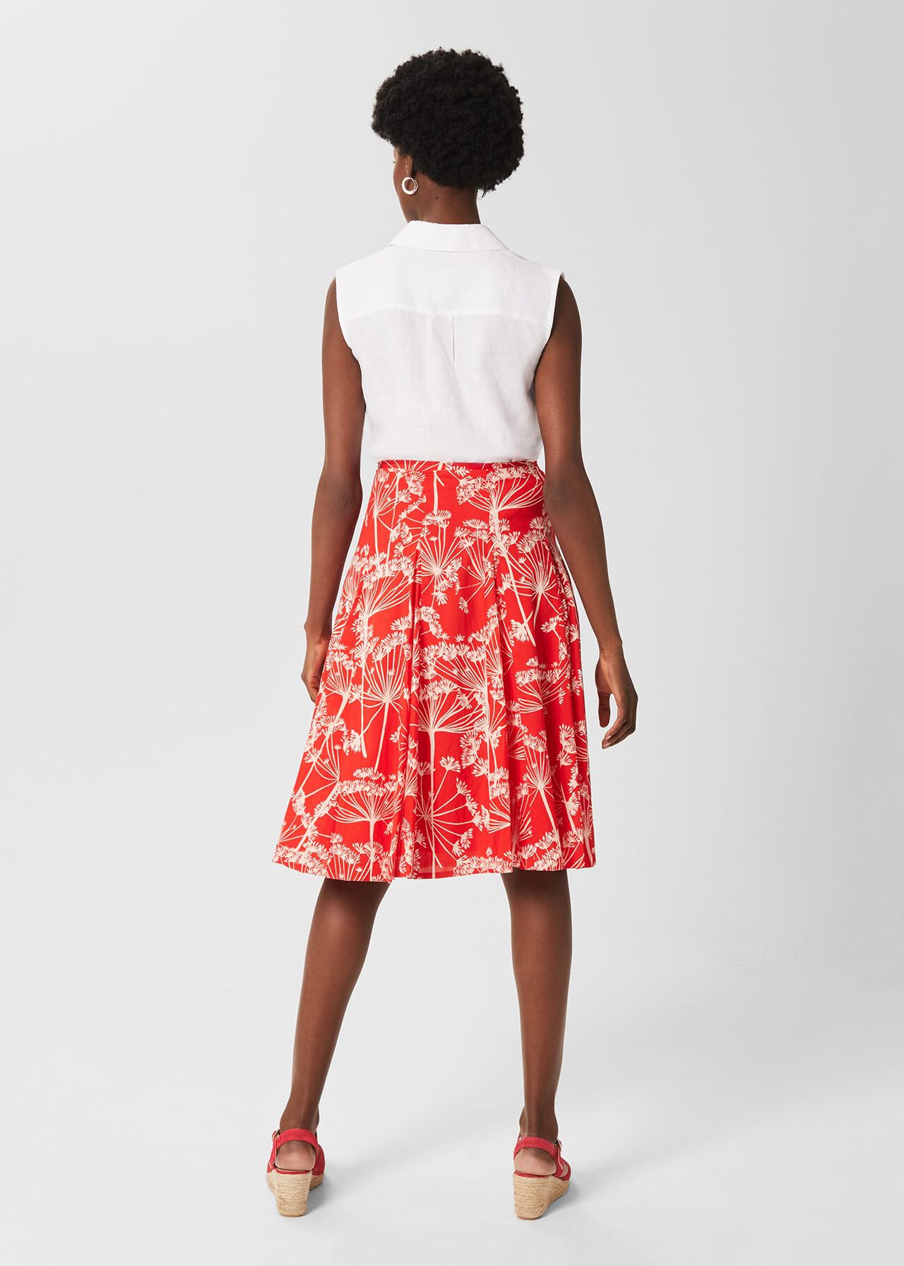 Melina Skirt, Coral Red Ivory, hi-res