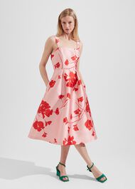 Amoura Fit And Flare Dress, Pink Ruby Red, hi-res