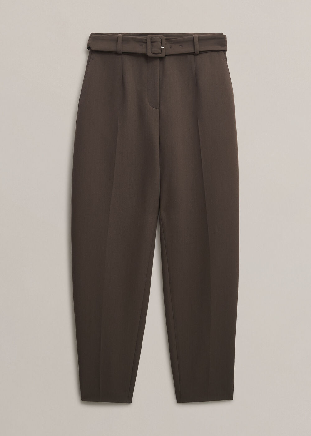 Trina Barrel Trousers, Deep Brown, hi-res