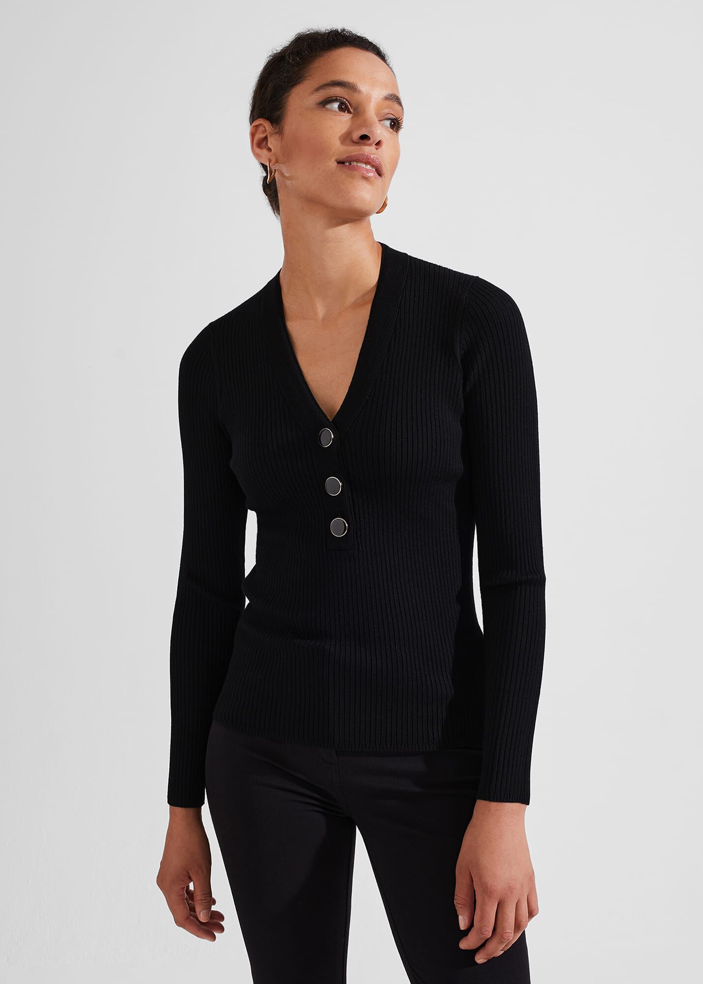 Black ribbed deals jumper womens