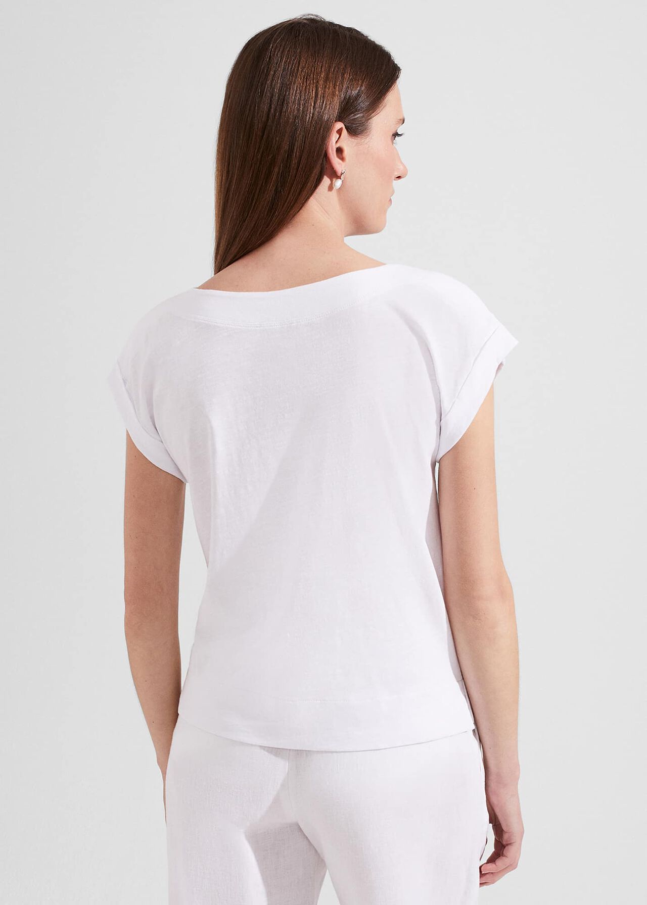 Alycia Cotton T-Shirt, White, hi-res