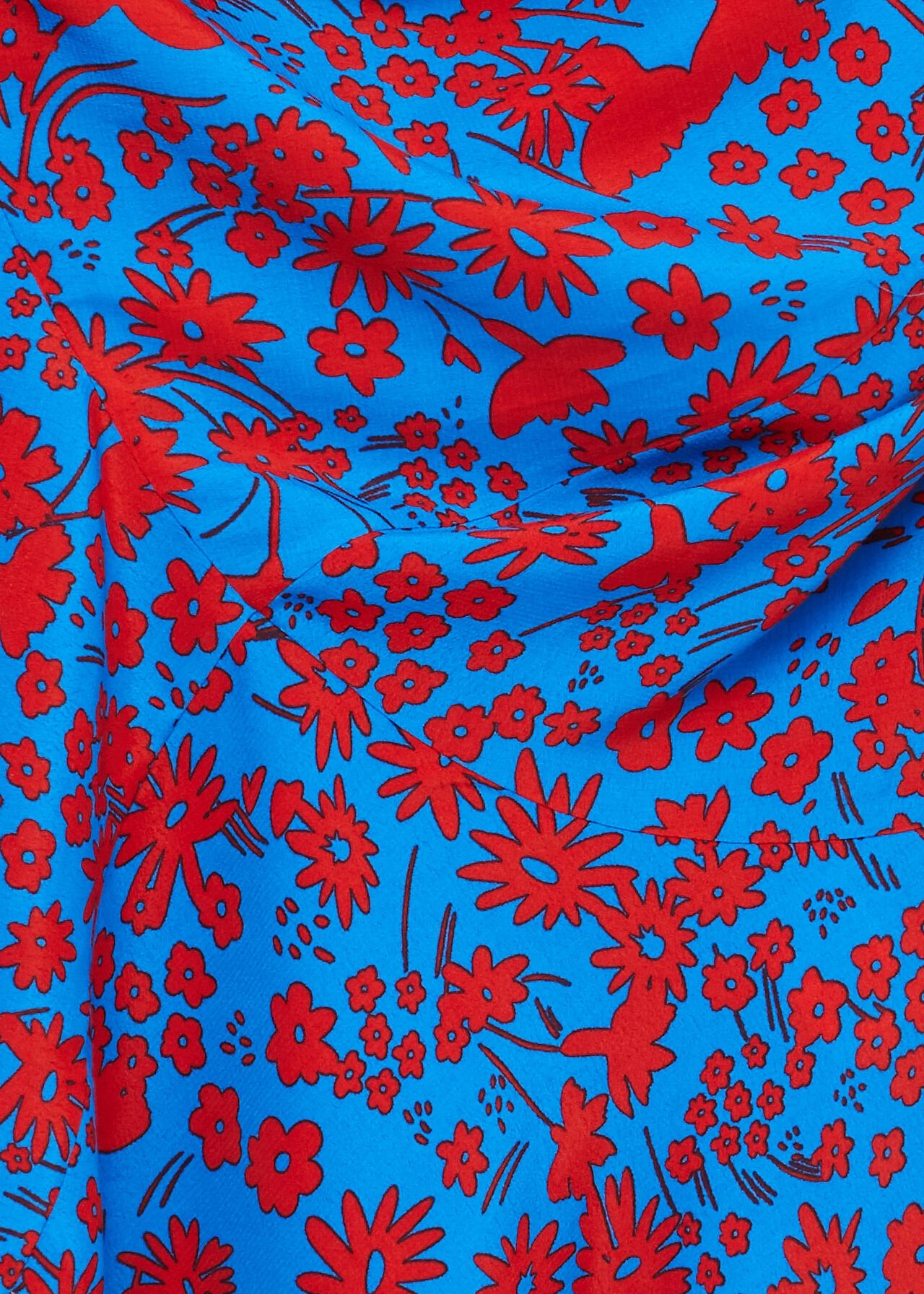 Carla Floral Midi Dress, Red Azure Blue, hi-res