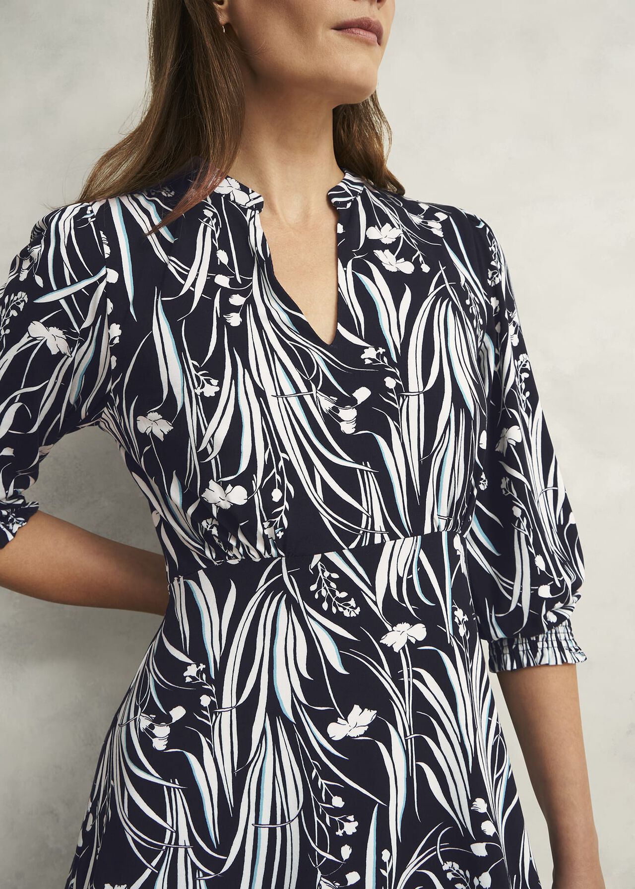 Mollie Jersey Dress, Navy Ivory, hi-res