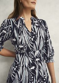 Mollie Jersey Dress, Navy Ivory, hi-res