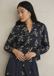 Annie Floral Embroidered Top, Midnight Multi, hi-res