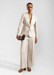 Roberta Wide Linen Pants, Neutral, hi-res